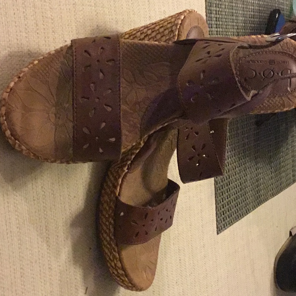 BOC Woman’s Brown Wedge Sandals, Size 8, Like new!